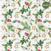 Decorative Watercolor Christmas Objects Patterned Digital Printed Fabric